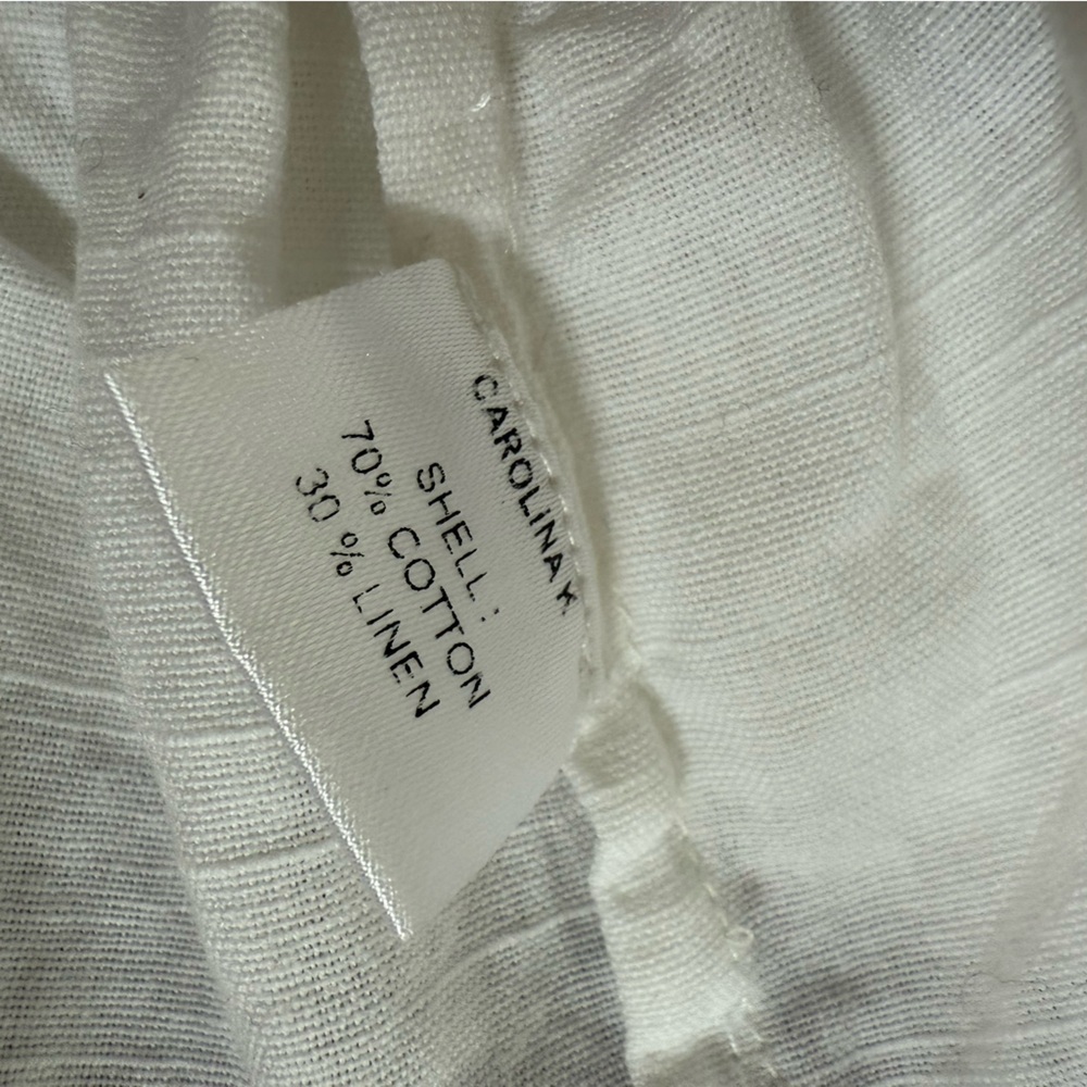 Carolina K linen blend leaf embroidered peplum cropped sleeveless top - Picture 5 of 7